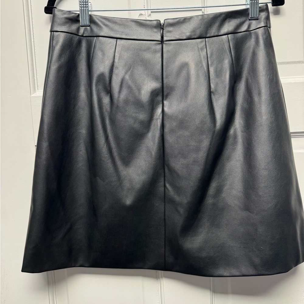 NWOT Banana Republic Black Faux Leather A-Line Skirt - Picture 5 of 7